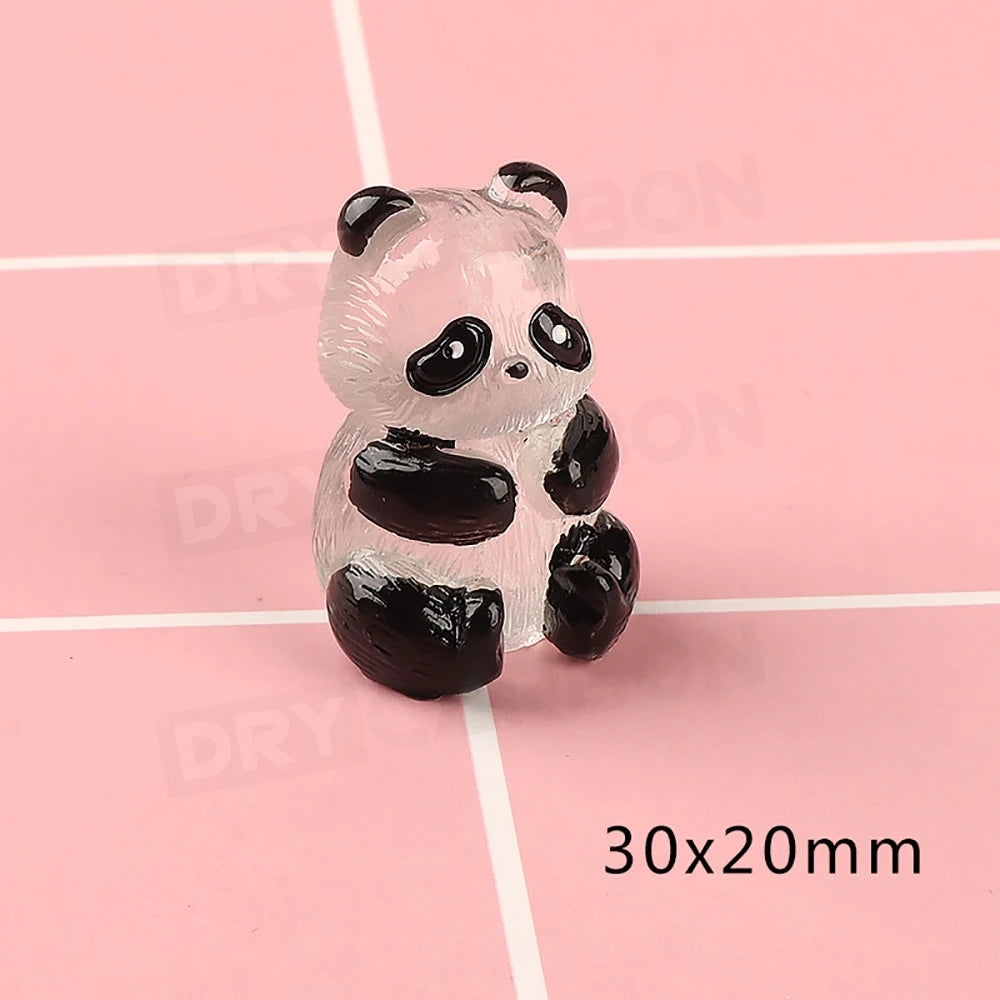 Mini Glowing Panda Miniature Panda Car Ornaments Interior Trim Dashboard Decoration Car Styling Body Kits Accessories