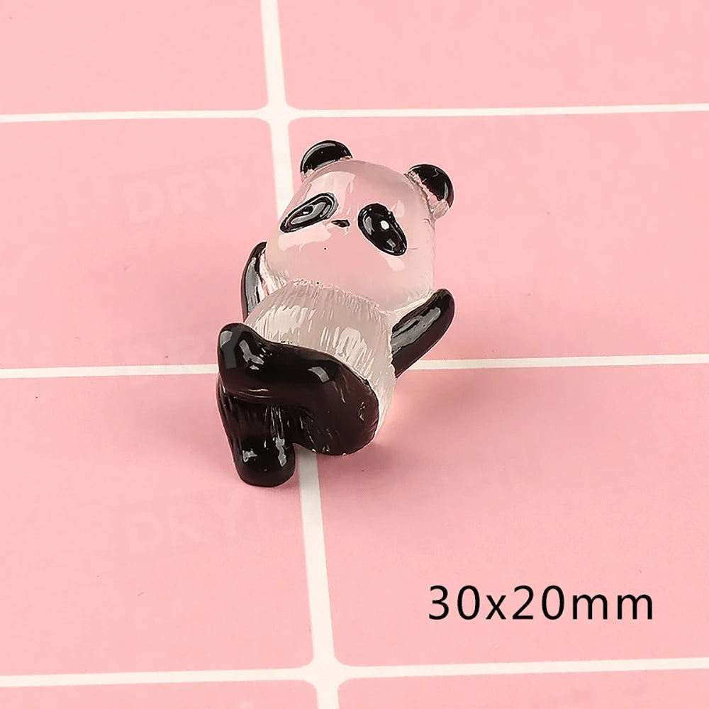 Mini Glowing Panda Miniature Panda Car Ornaments Interior Trim Dashboard Decoration Car Styling Body Kits Accessories