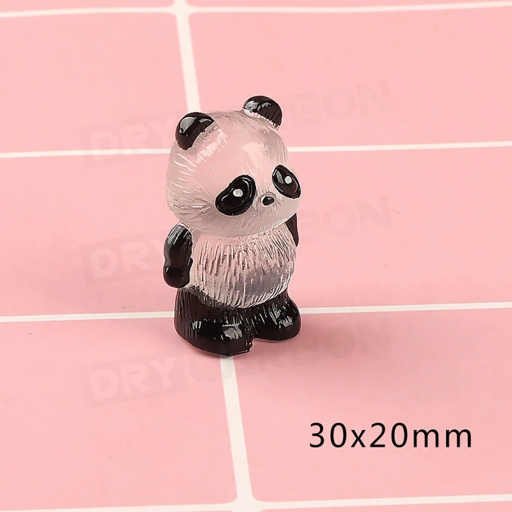 Mini Glowing Panda Miniature Panda Car Ornaments Interior Trim Dashboard Decoration Car Styling Body Kits Accessories