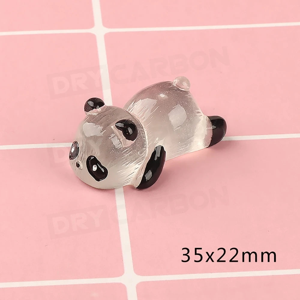 Mini Glowing Panda Miniature Panda Car Ornaments Interior Trim Dashboard Decoration Car Styling Body Kits Accessories