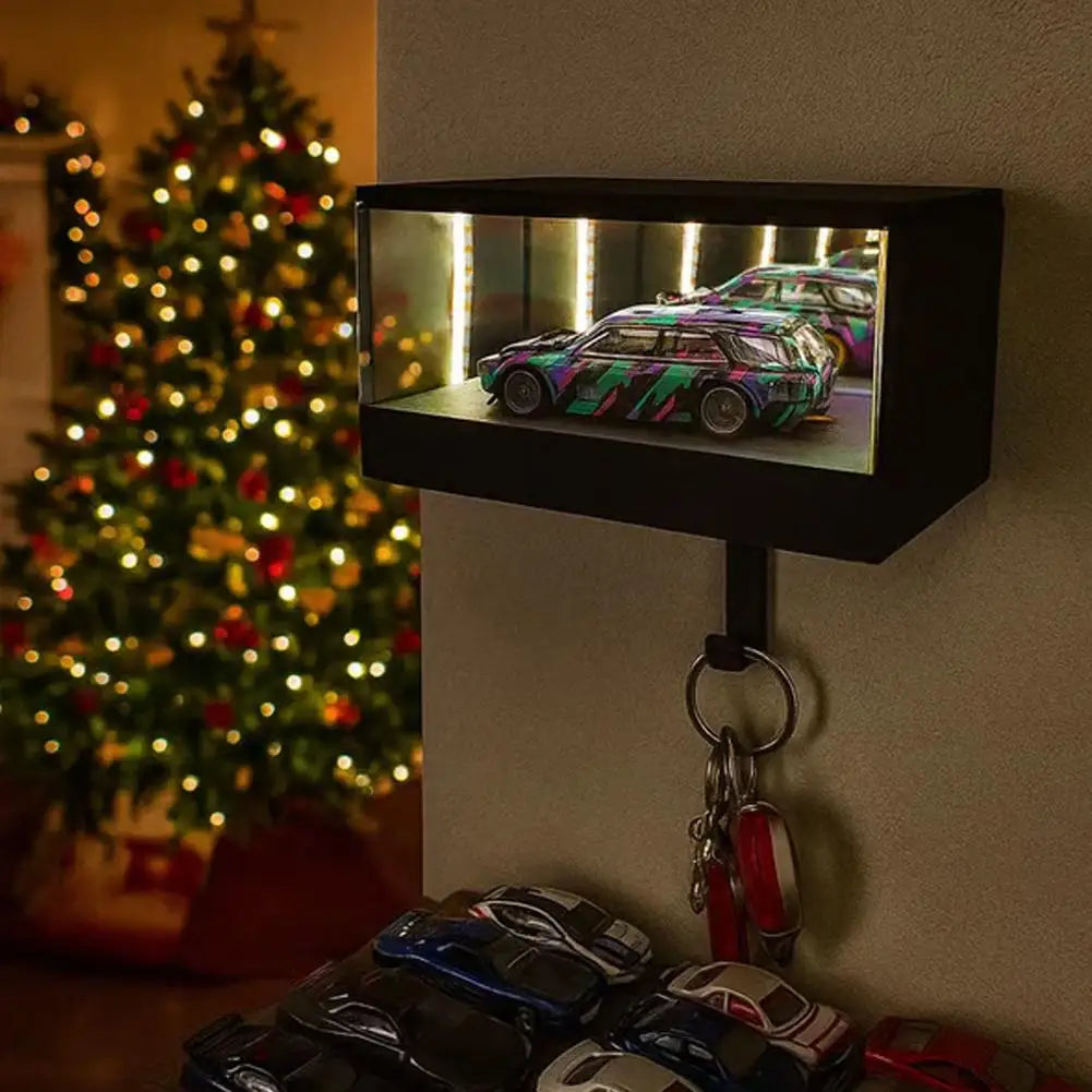 Car Garage Key Holder Key Organizer with LED Light Car Key Hanger for Door Apartment Home Office Entryway